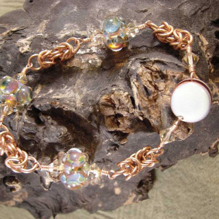 Copper-Byz-Bracelet-with-Lampwork-and-Swarovskis--Top-View