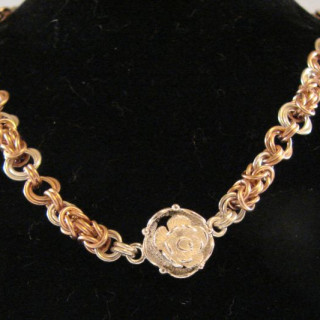 Graduated-Byz-Necklace--RoseGold-and-Sterling--Clasp
