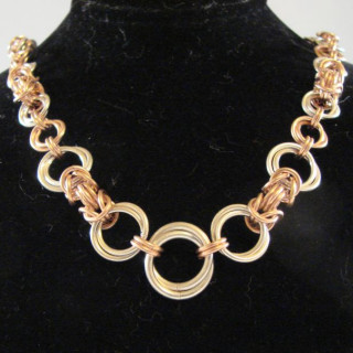 Graduated-Byz-Necklace--RoseGold-and-Sterling